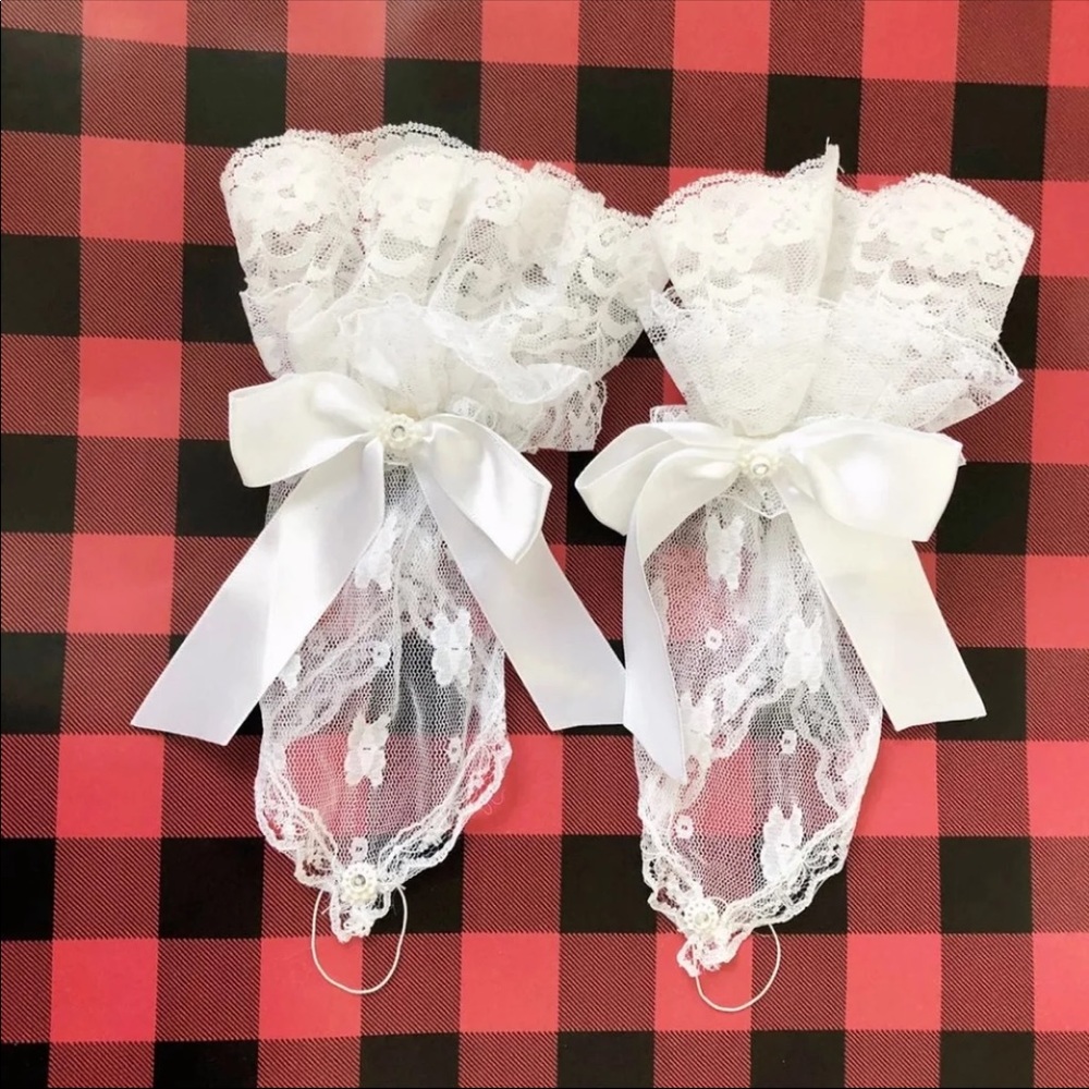 Party wedding gloves, white, like NEW